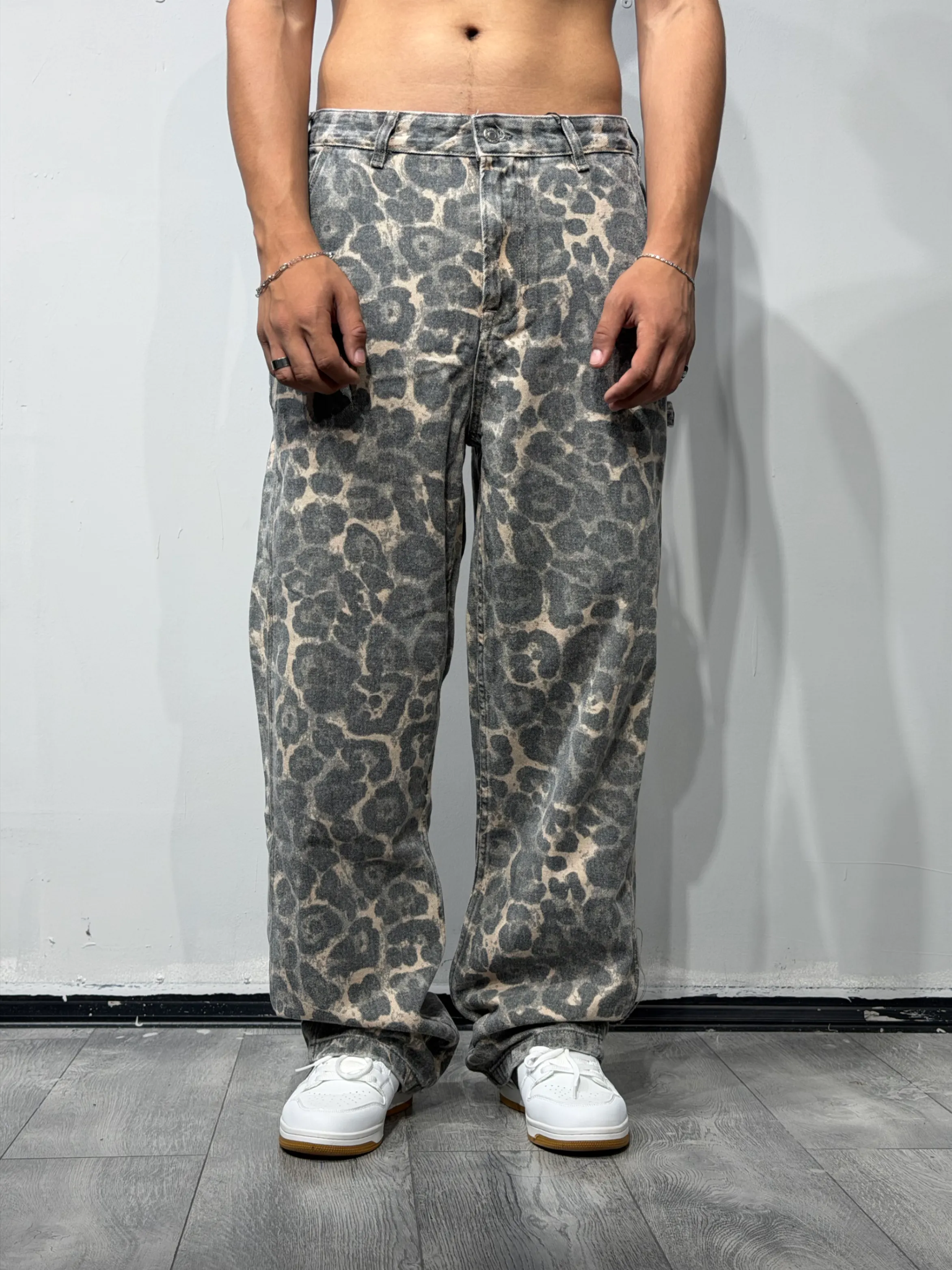 BSK leopar desen jeans